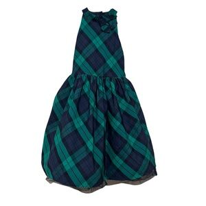 Janie & Jack Holiday formal Dress 
Plaid with bow and tulle size 7